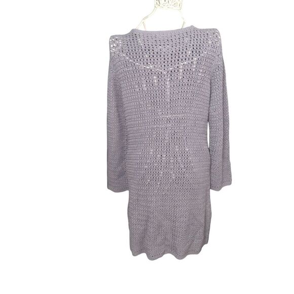 Great Condition WOMEN J Jill Sweater blue Cardigan Button Up Cable Knit blue Lon - Picture 10 of 13